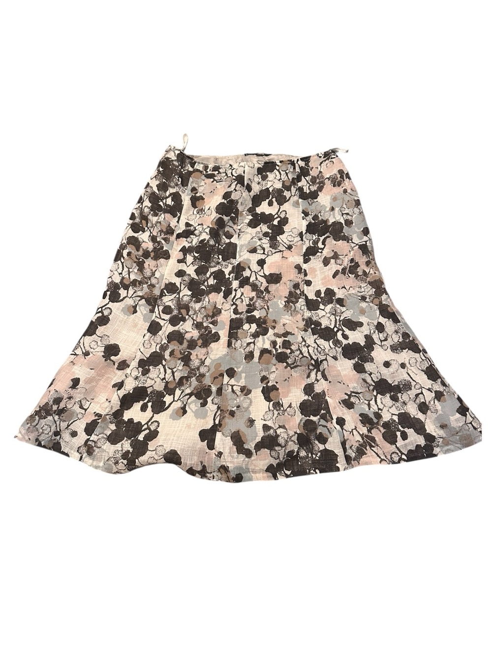 Lafayette 148 New York Pink, Black & Gray Floral A-Line Skirt